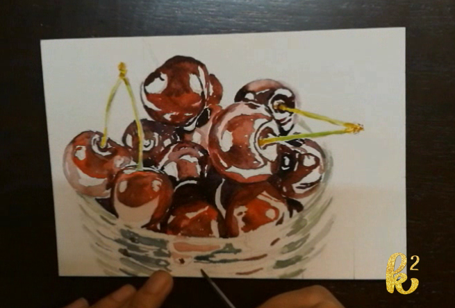 How to Paint Cherries in Watercolor (5)