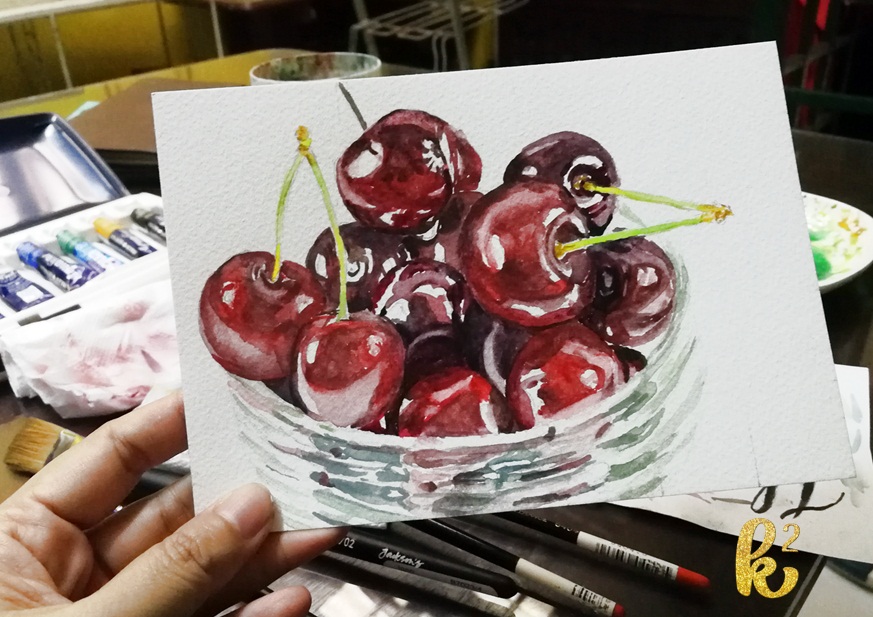 How to Paint Cherries in Watercolor (7)